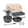 Antihaft 7pcs pan &amp; pot Camping BBQ Gusseisen Kochgeschirr Set